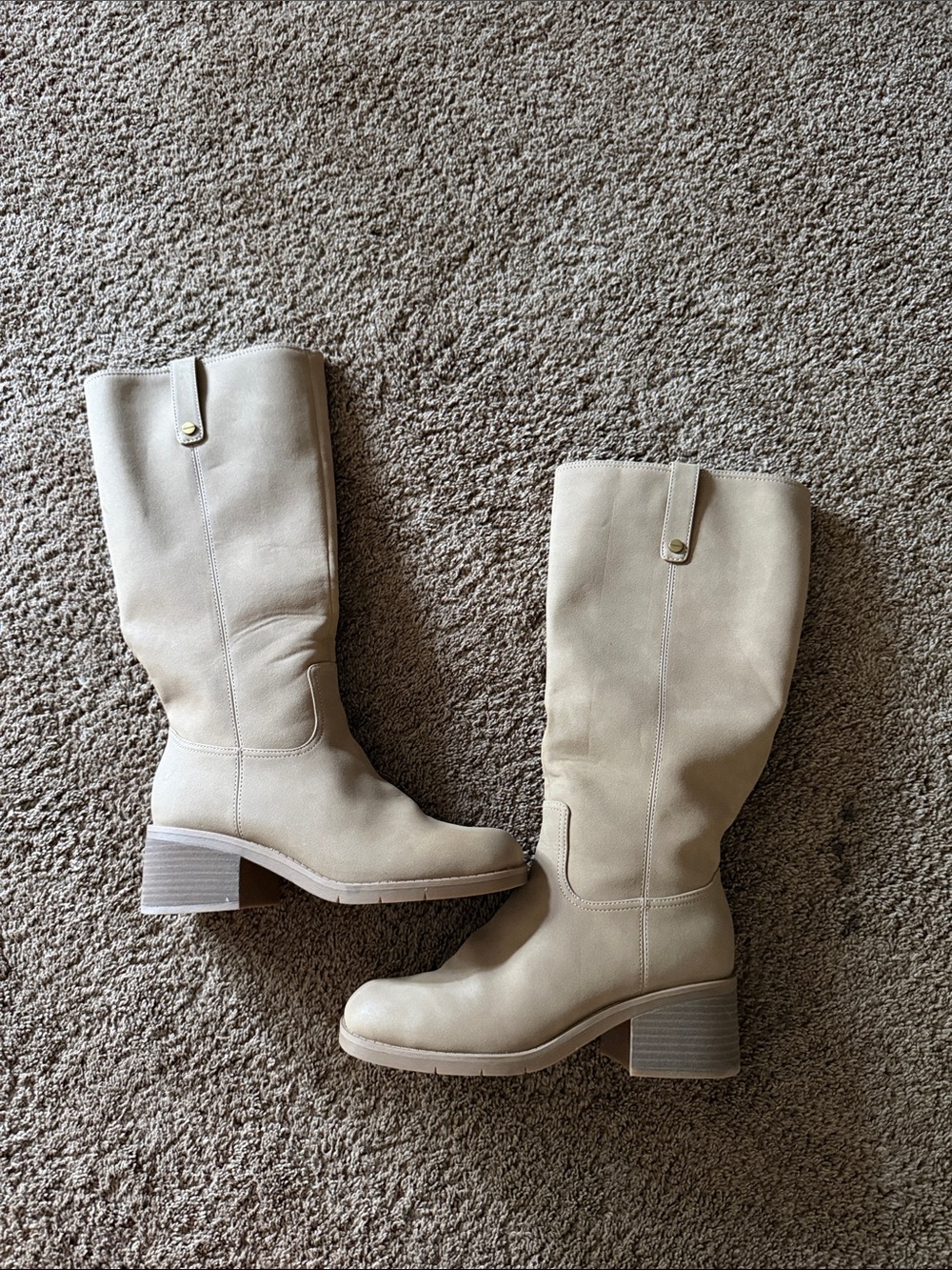 Dr. Scholl's Cream Mid-Calf Block Heel Boots
